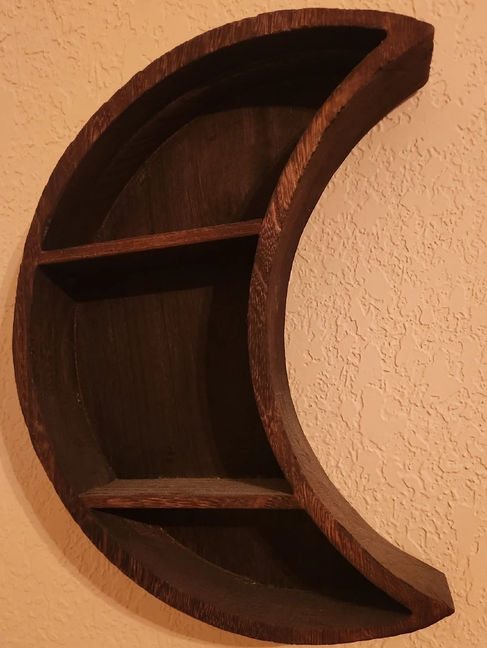 Dark Brown Crescent Moon Wall Shelf - Home Wall Decor